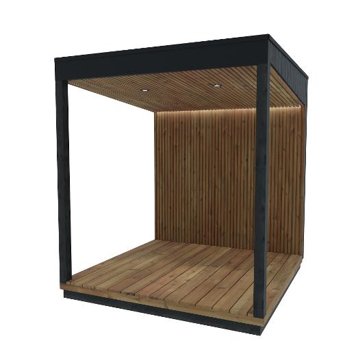 Terrasse Medium für FinVision Annex Misty Outdoor Sauna